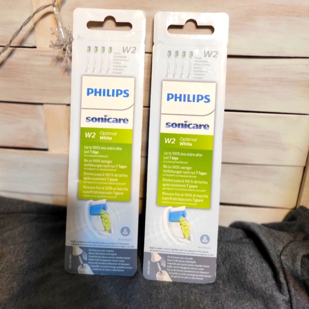 Philips Sonicare 2 pack 8 count brush head set W2 Optimal White